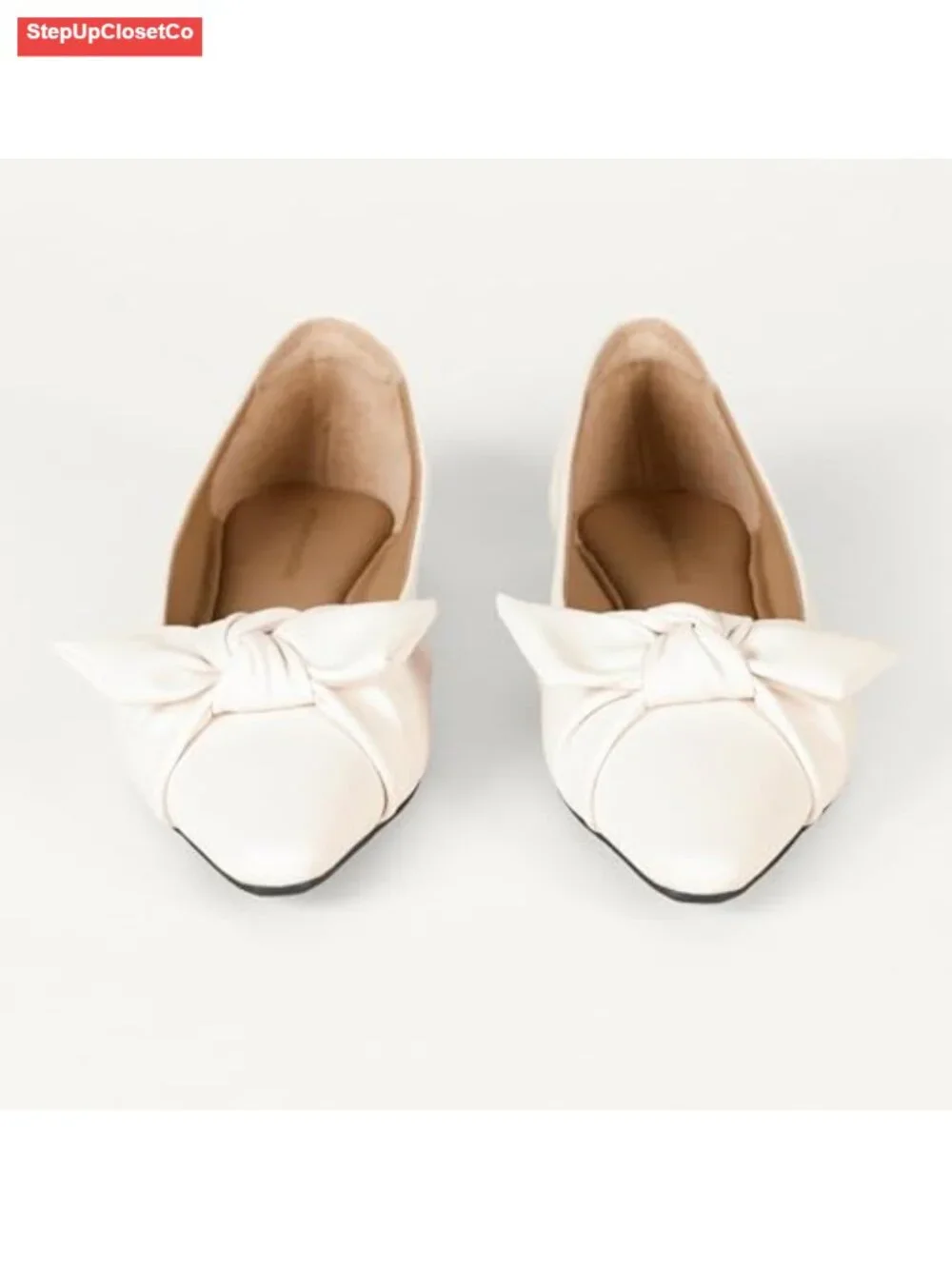 Women's Pointed Toe Bow Ballet Flats with Memory Foam Insole